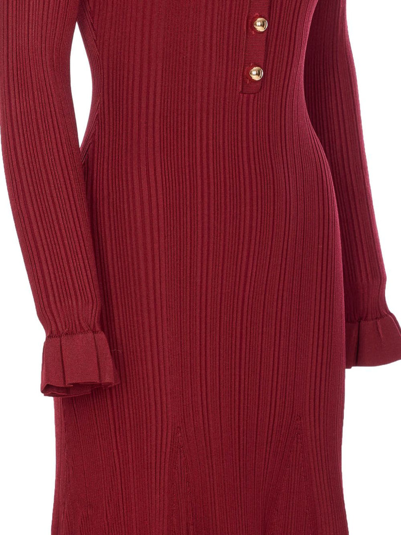 Ribbed knit midi dress