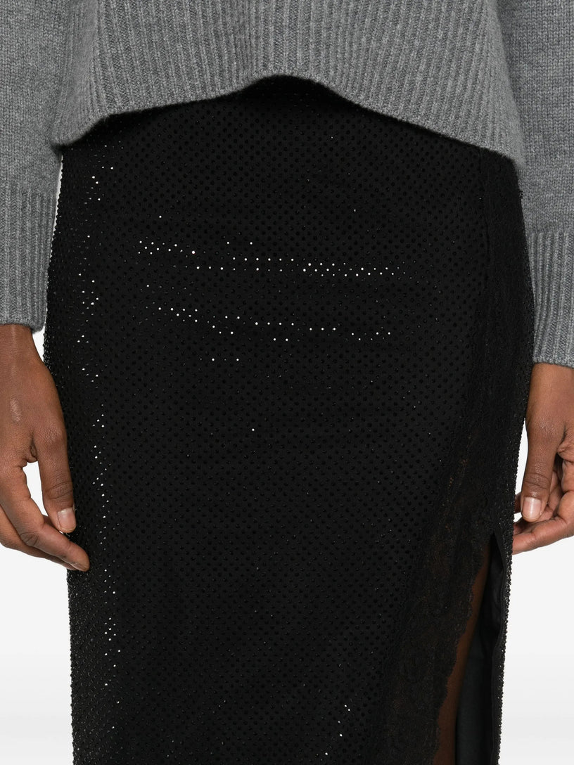 Midi skirt with rhinestones