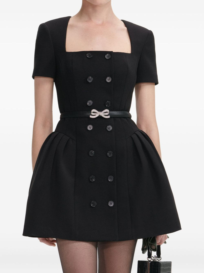 Crepe Short Sleeve Mini Dress