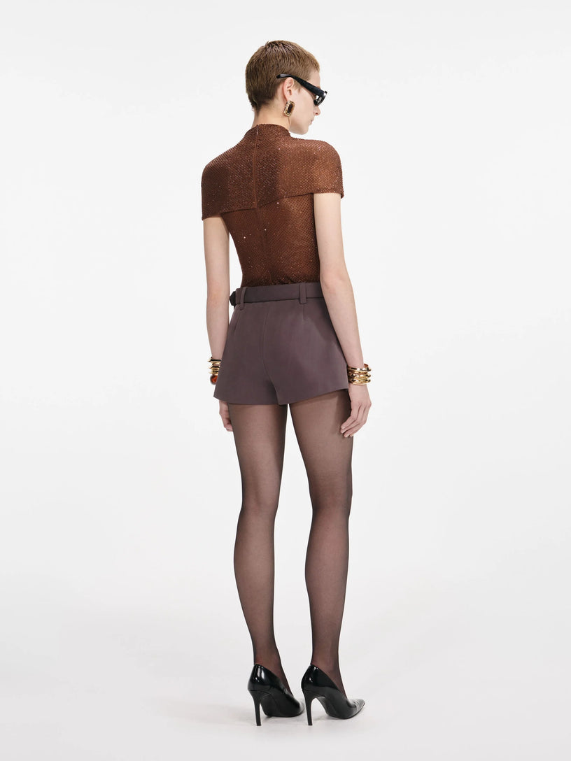 Rhinestone knit top with cut out