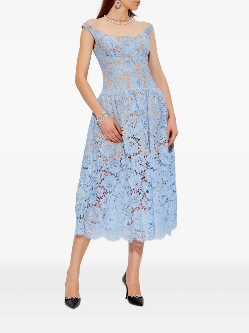 Floral lace midi dress