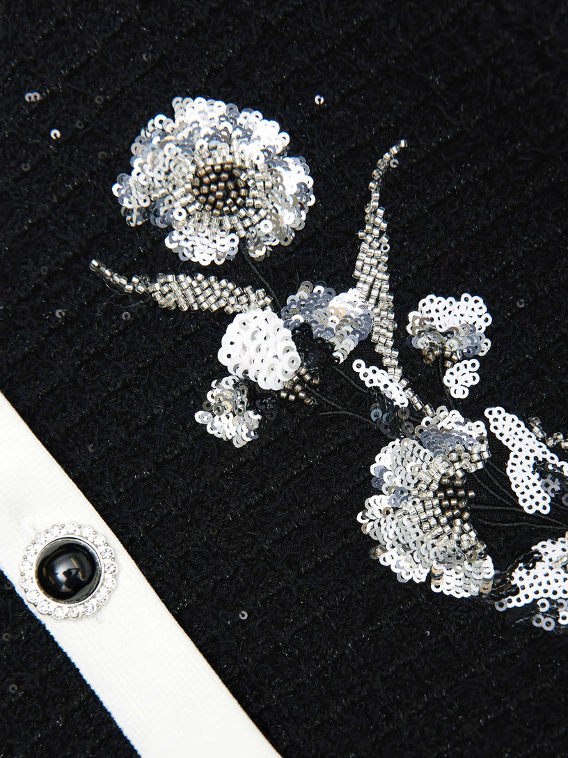 Crepe fur hem mini dress