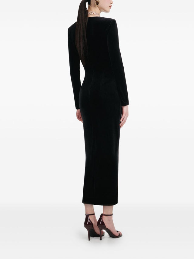 Velvet embellished midi dress