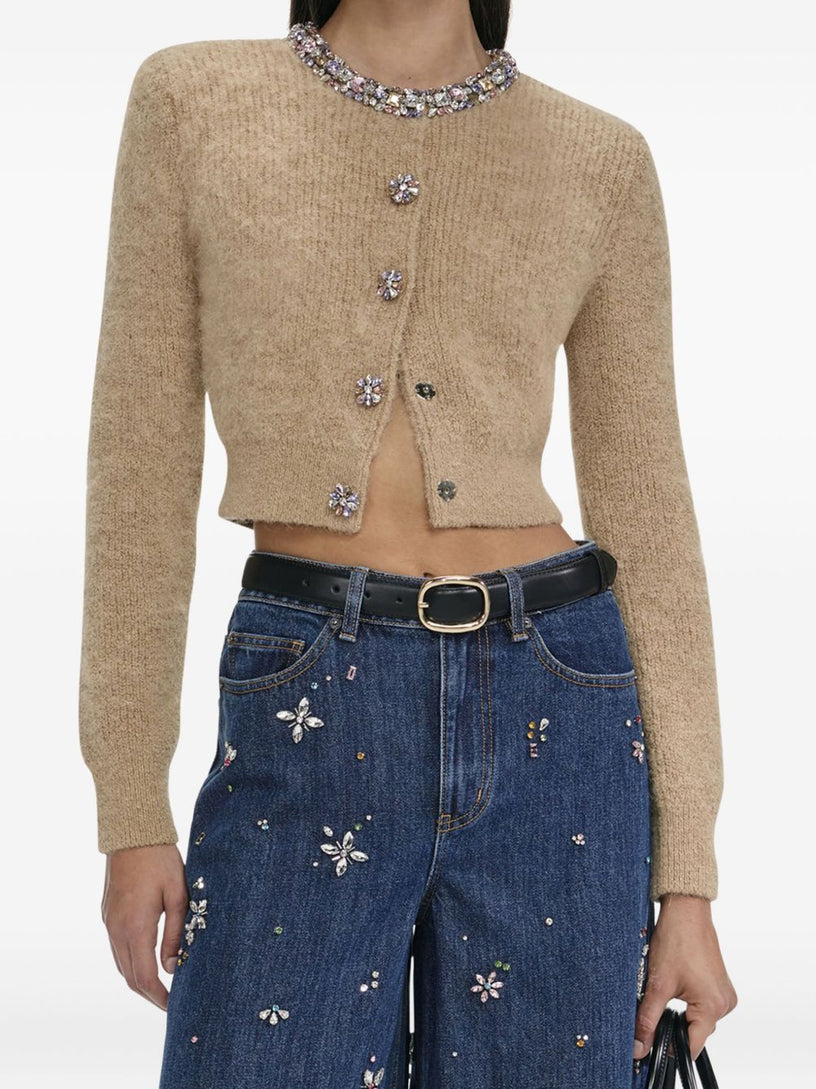 Embellished trim cardigan