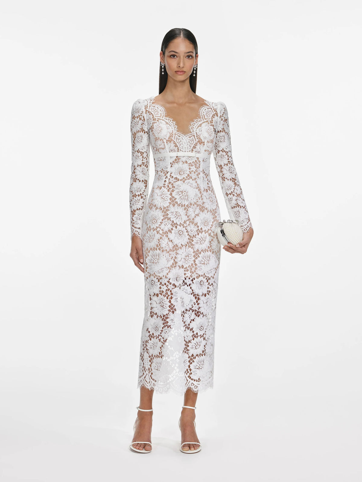 Floral lace midi dress