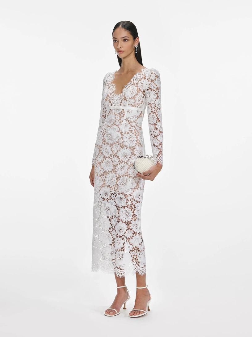 Floral lace midi dress