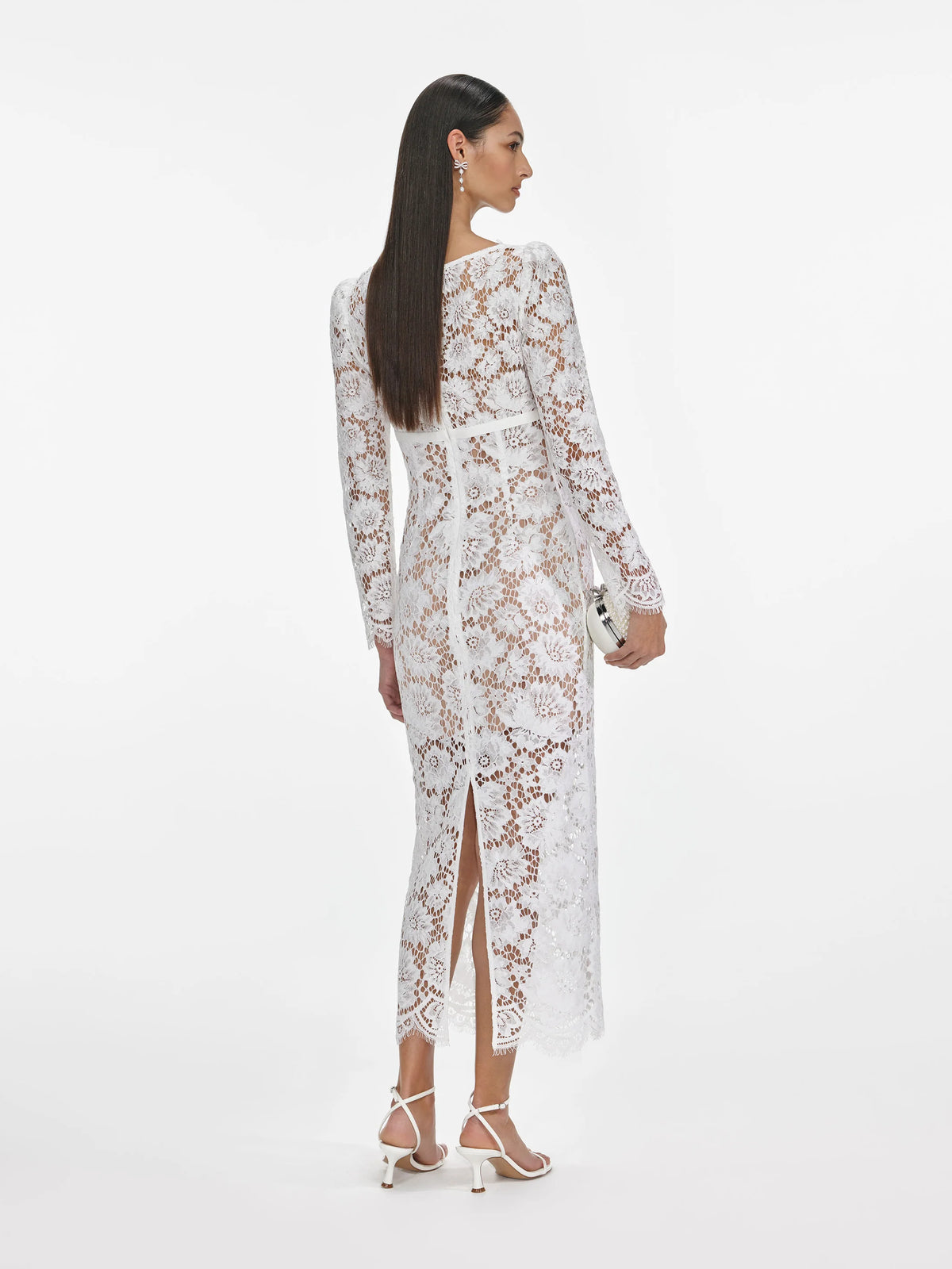 Floral lace midi dress