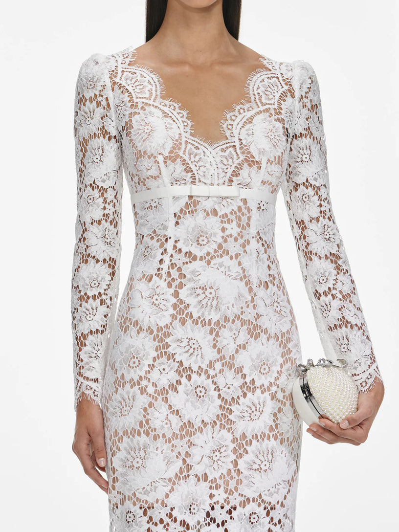 Floral lace midi dress