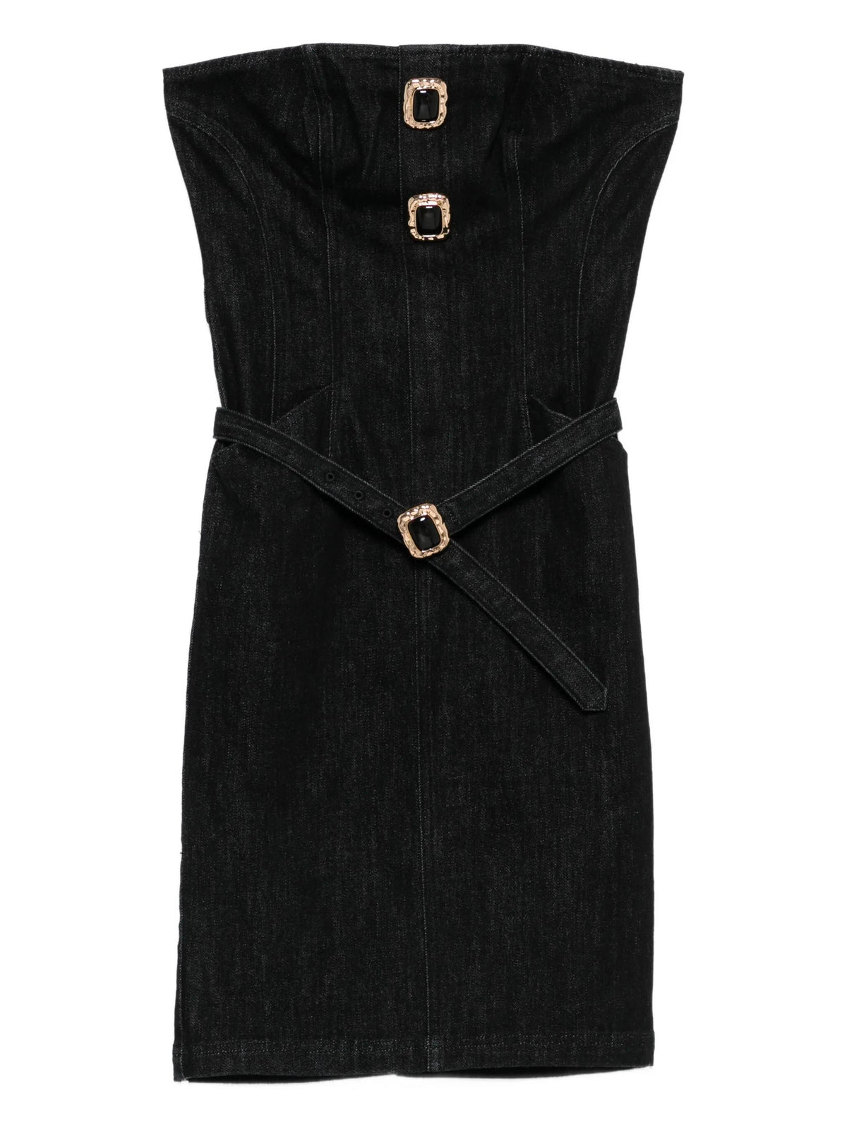 Denim bandeau midi dress