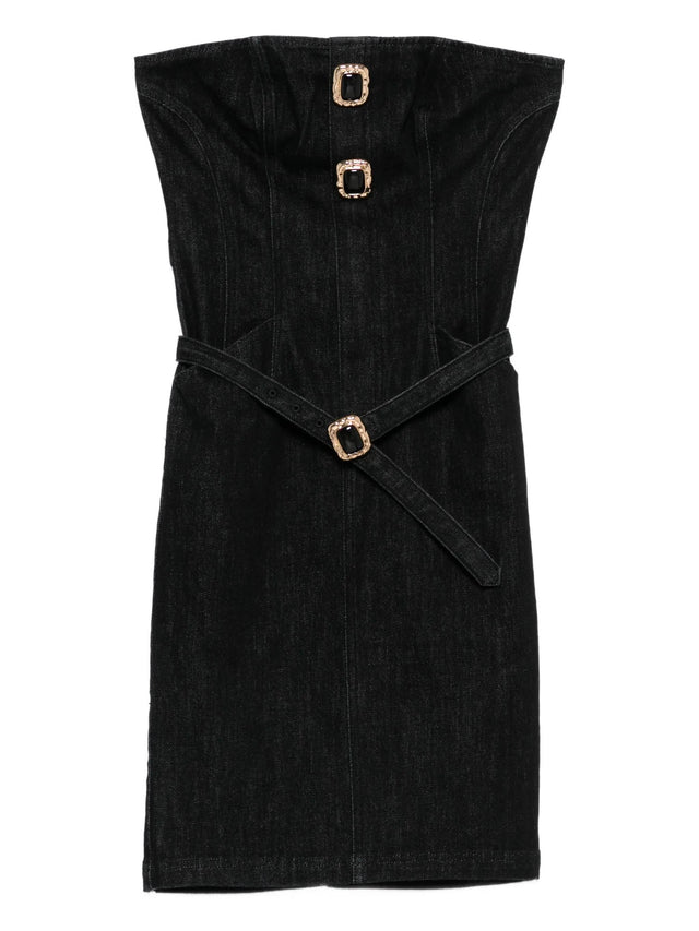 Denim bandeau midi dress