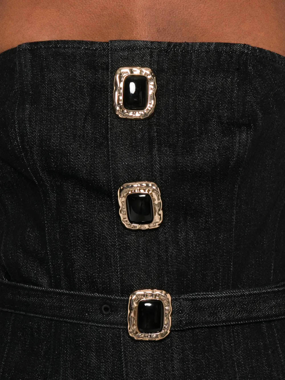 Denim bandeau midi dress