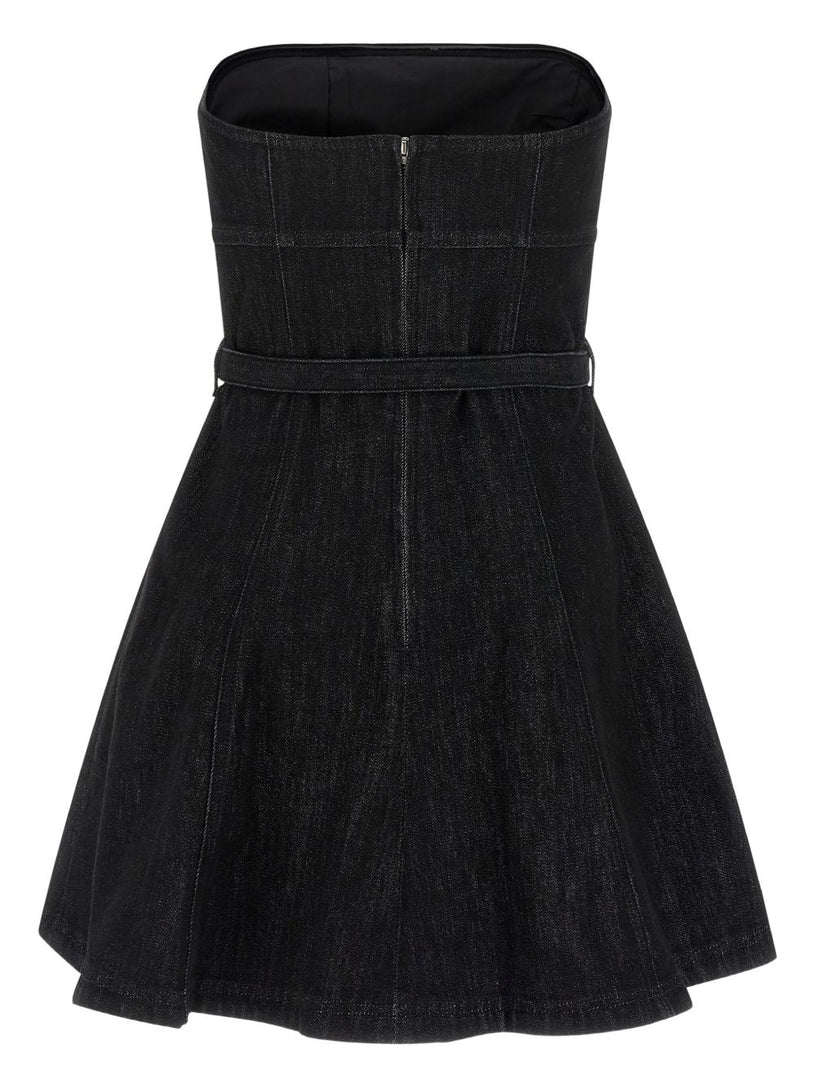 Mini denim bandeau dress