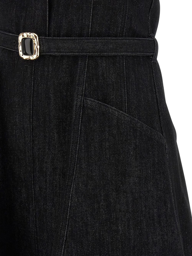 Mini denim bandeau dress