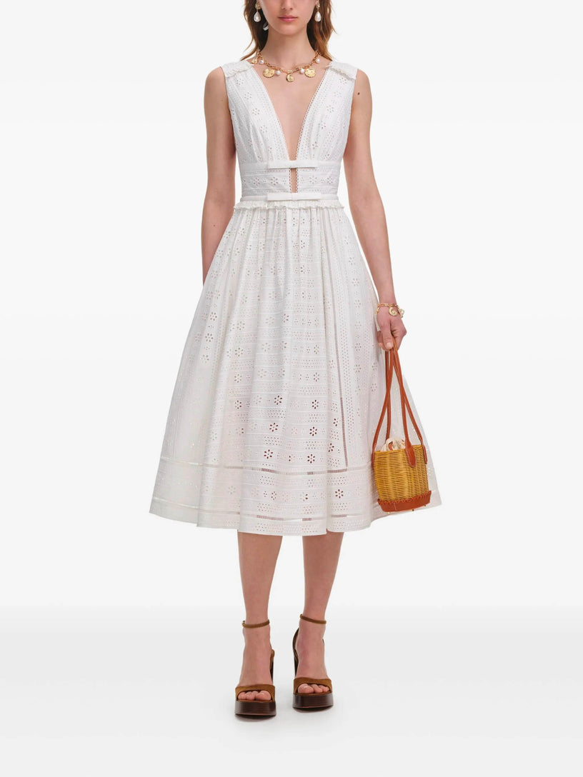 Cotton Lace Midi Dress