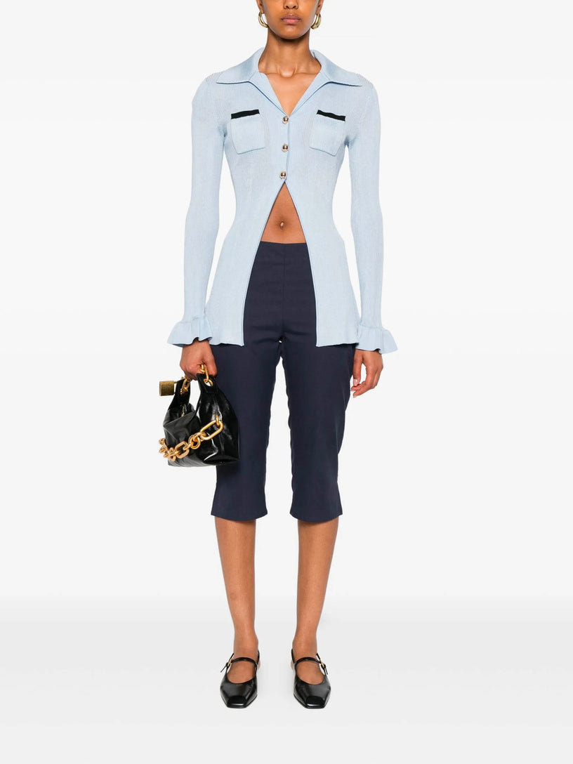 Ribbed viscose knit longline top