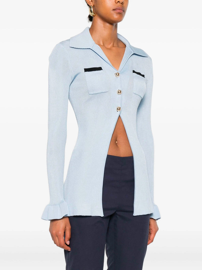 Ribbed viscose knit longline top