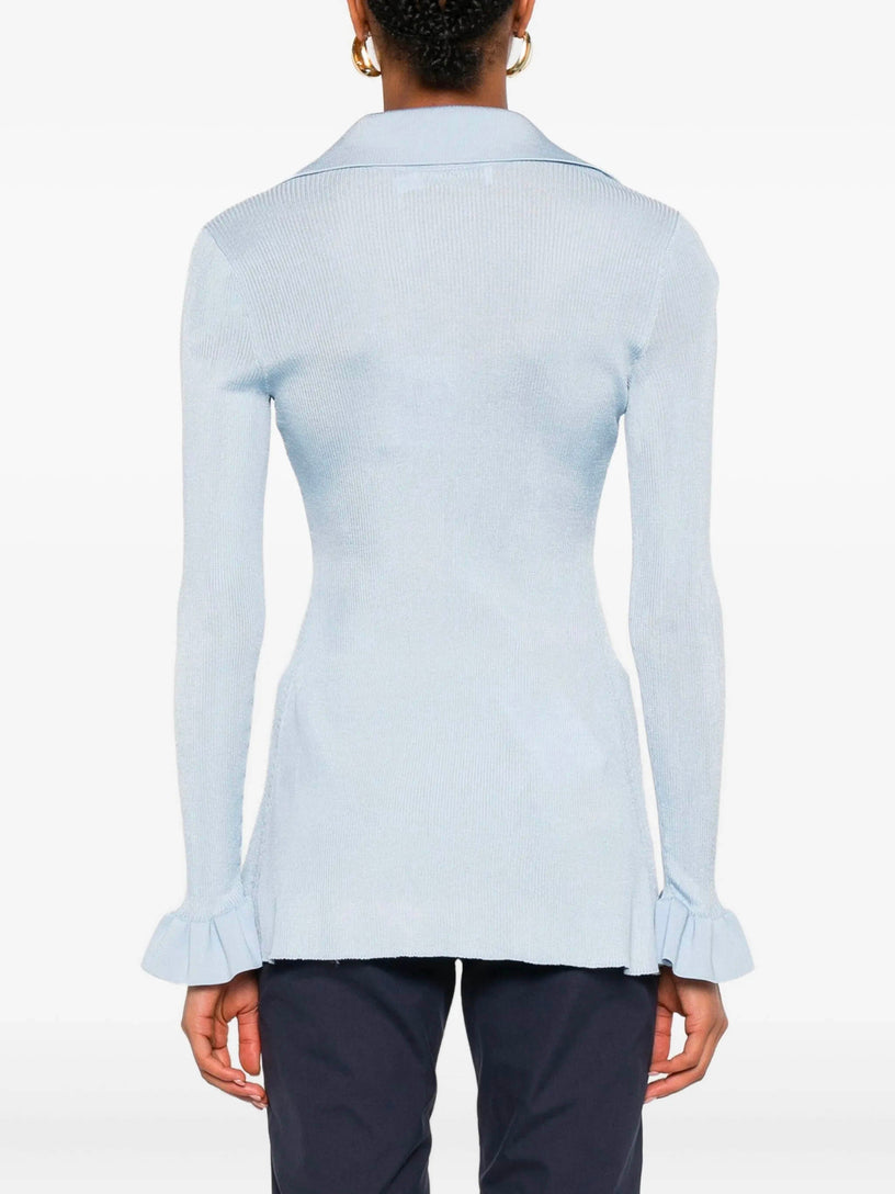 Ribbed viscose knit longline top