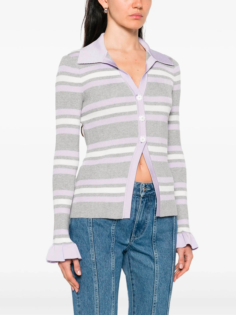 Stripe rib knit top