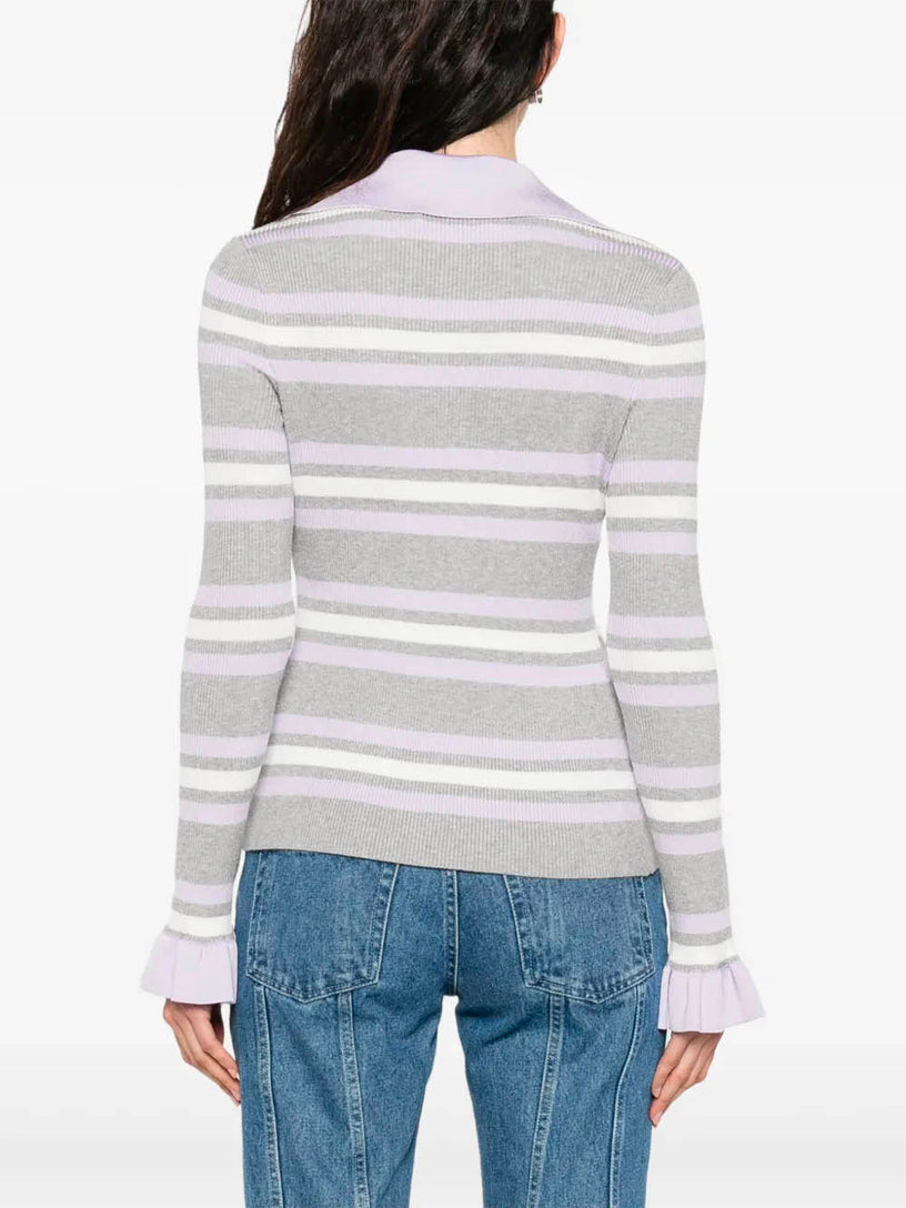 Stripe rib knit top