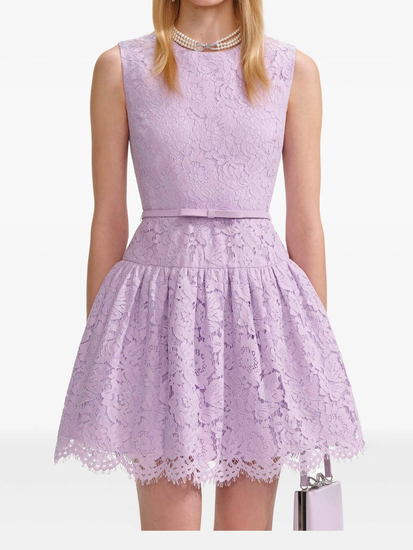 Lace sleeveless mini dress