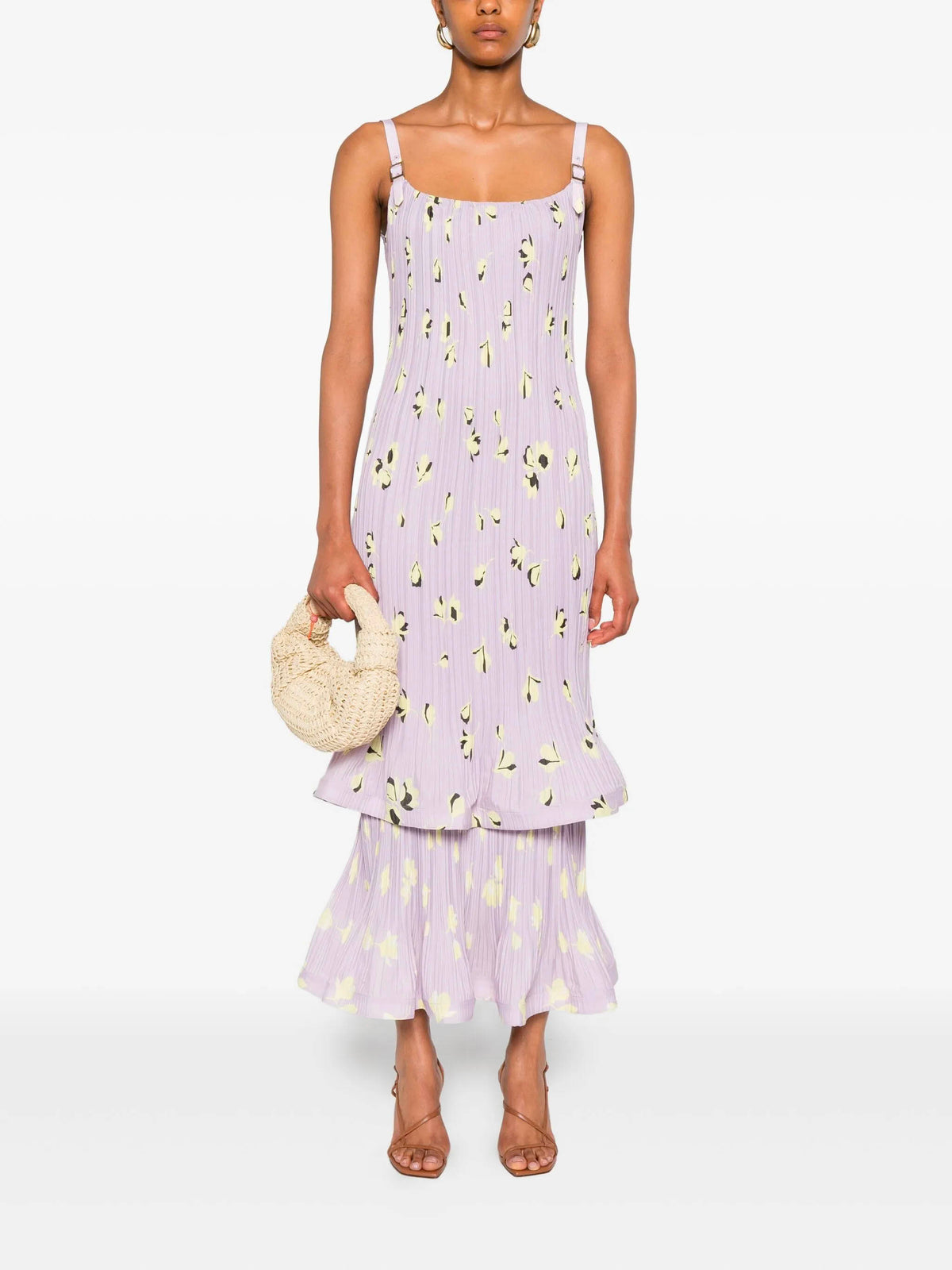 Floral Pleated Midi Dress