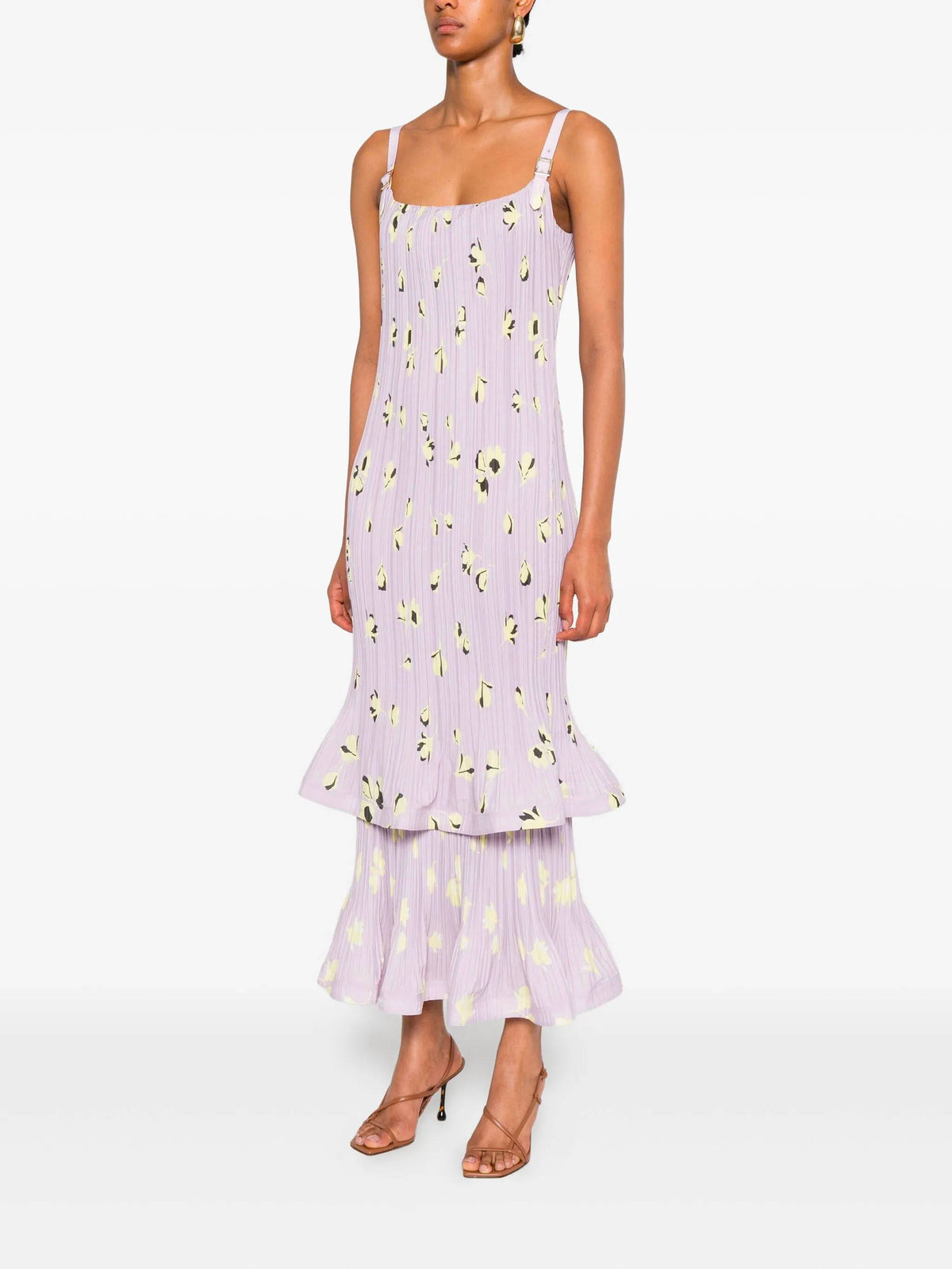 Floral Pleated Midi Dress