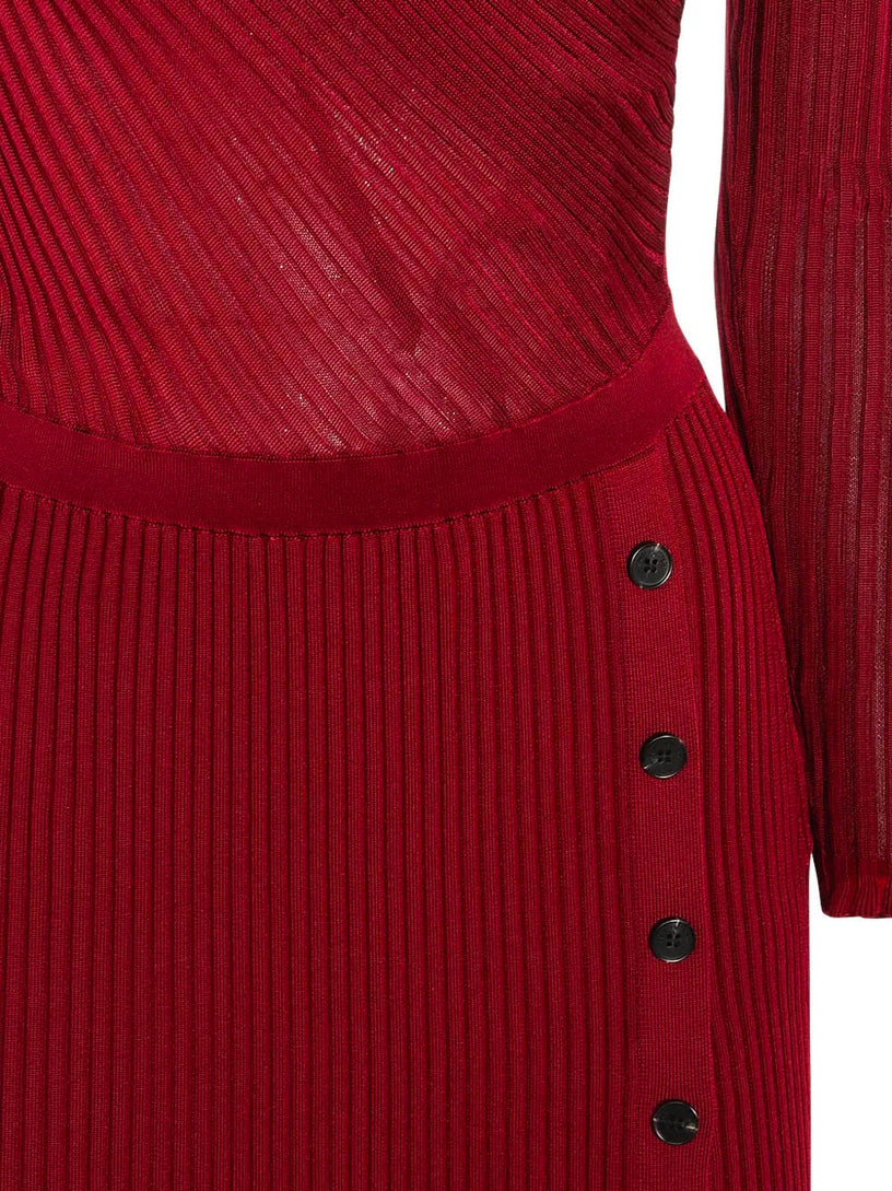 Cut out rib knit midi dress SELF PORTRAIT Rosso | Grifo210 Cut out rib knit midi dress SELF PORTRAIT Rosso | Grifo210