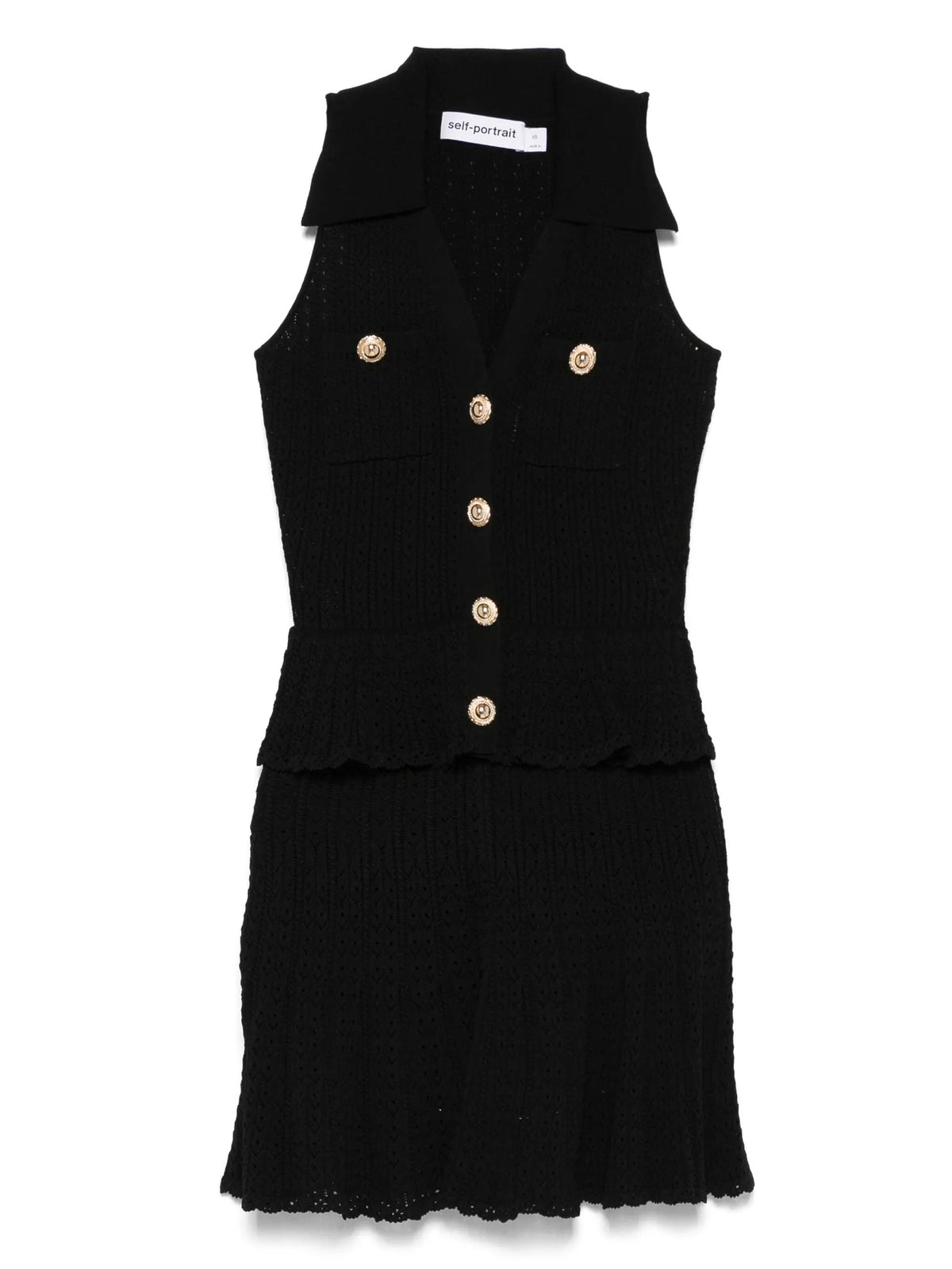 Pointelle knit mini dress