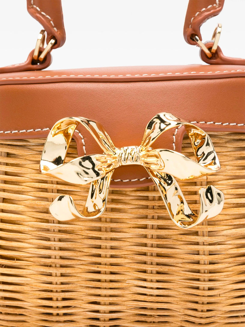 Rattan Bow Basket Bag