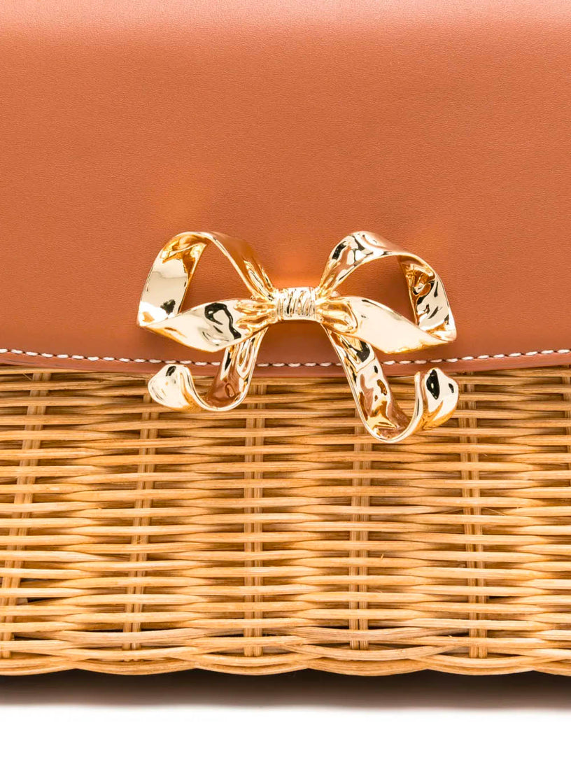 Rattan Mini Bow Bag