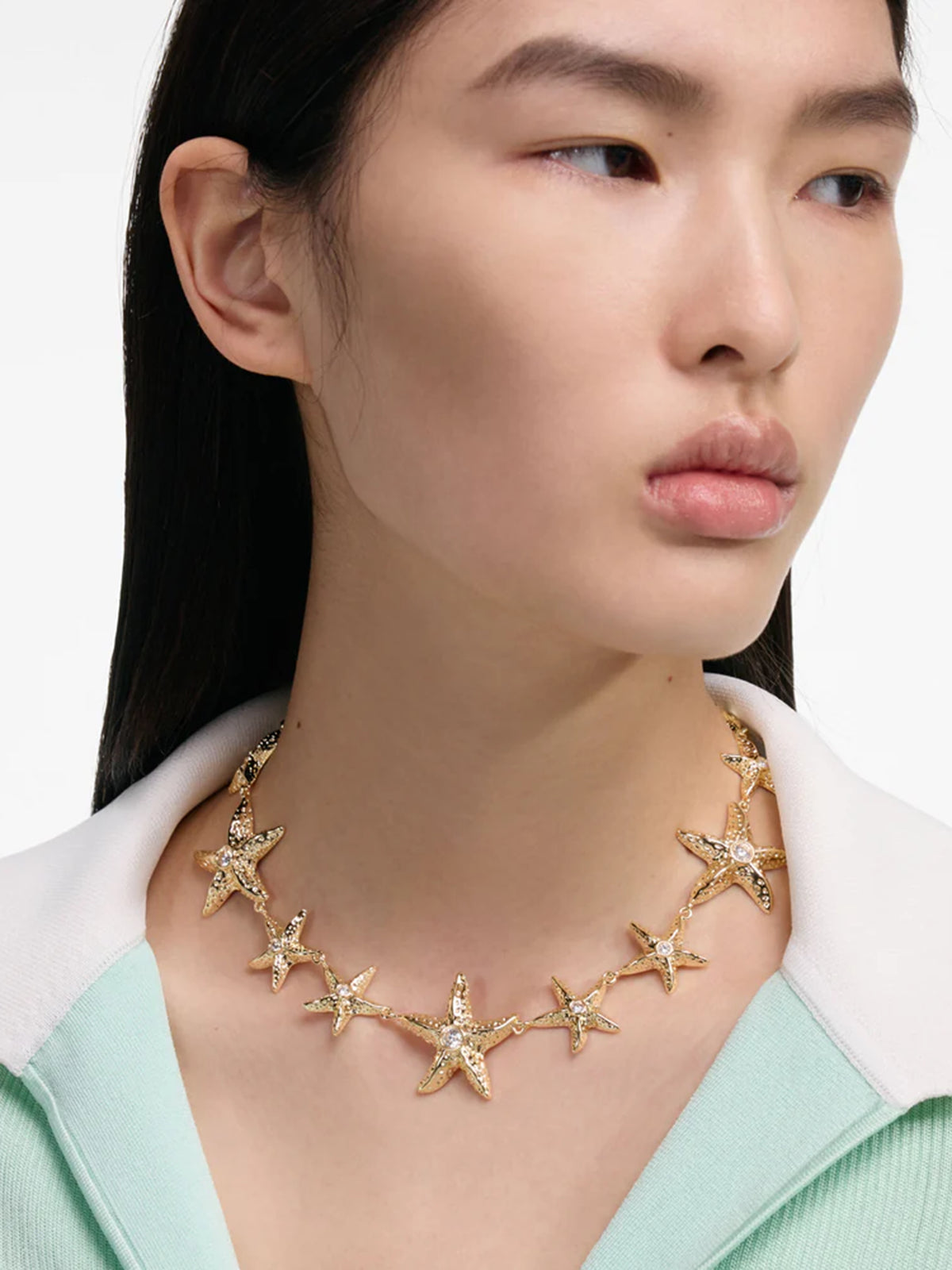 Mottled Gold Sea Star Necklace
