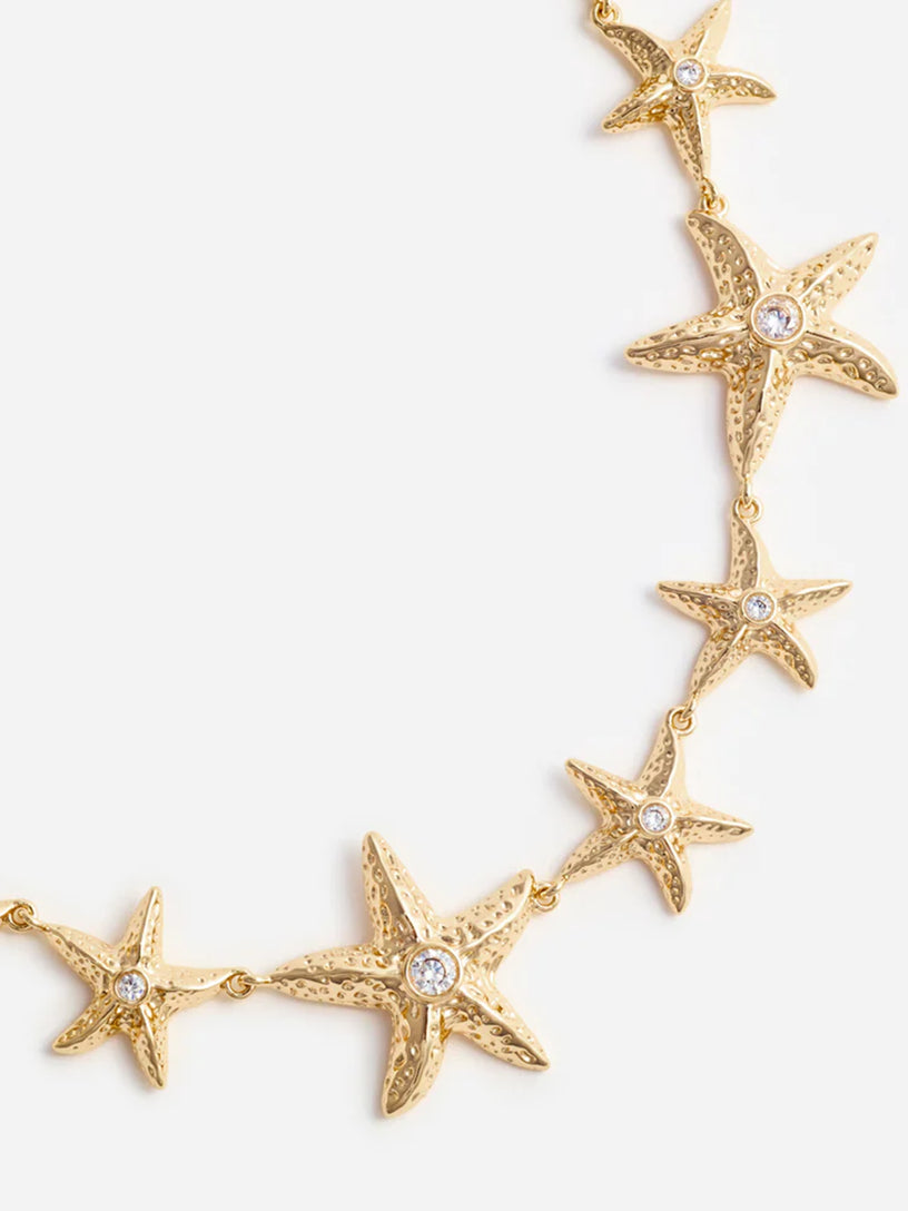 Mottled Gold Sea Star Necklace