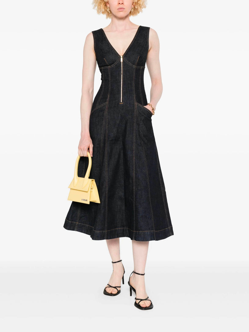 Denim midi dress