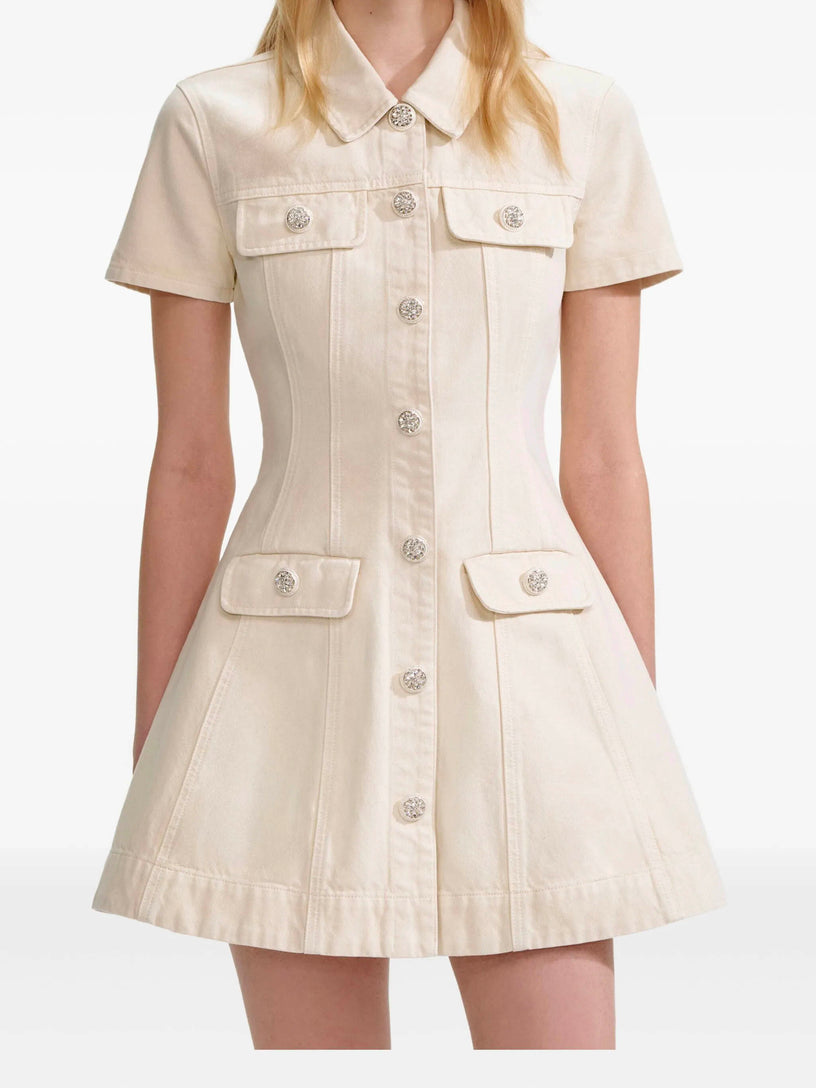 Collared Denim Mini Dress