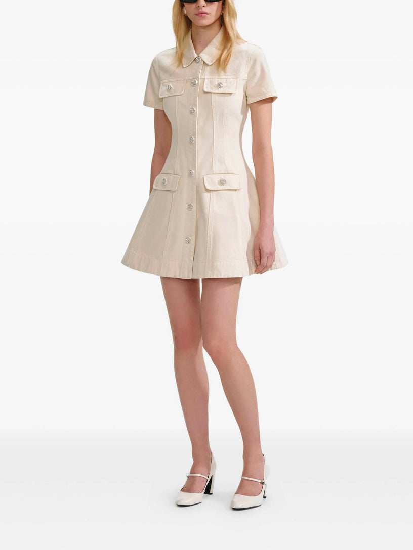 Collared Denim Mini Dress