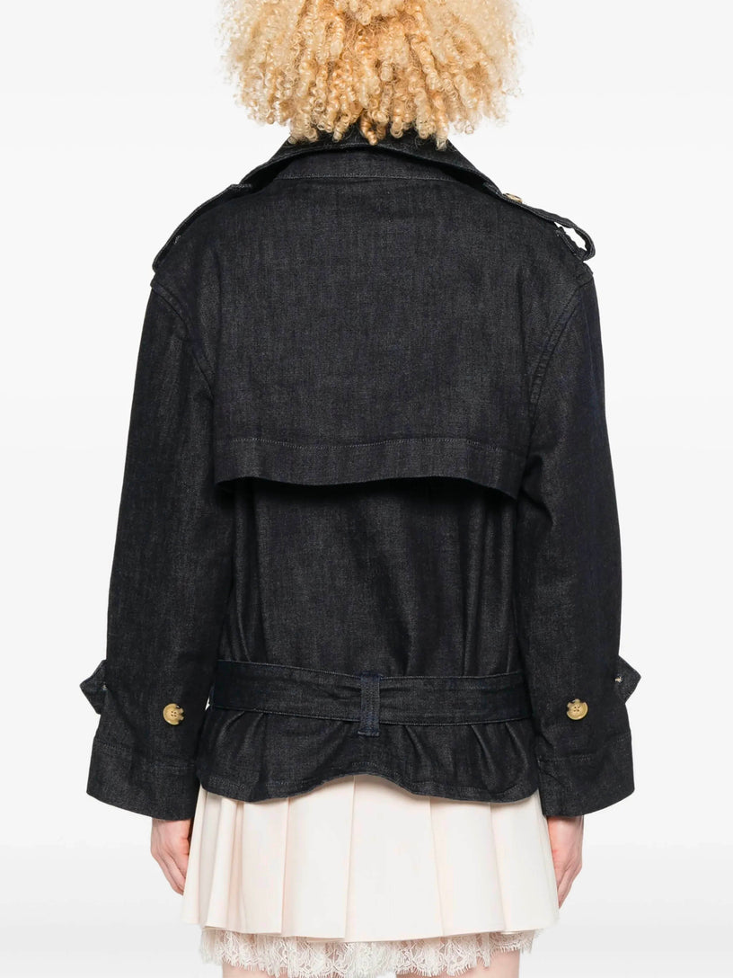 Denim trench jacket