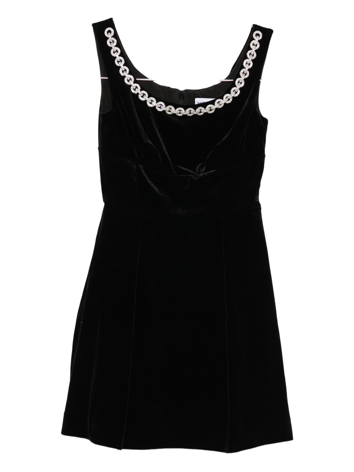 Velvet Embellished Mini Dress