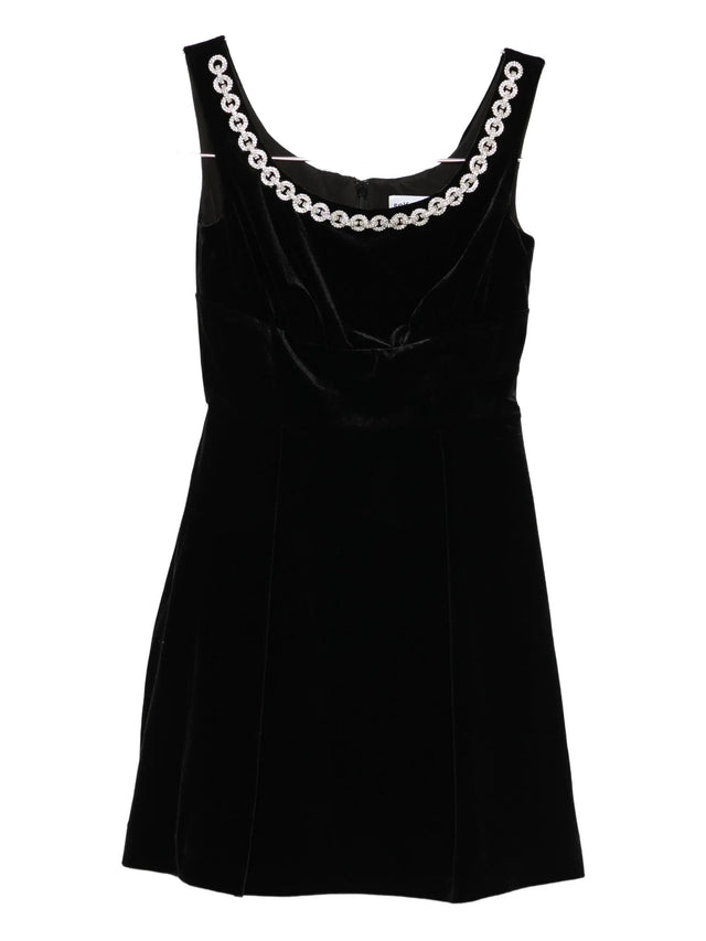 Velvet Embellished Mini Dress