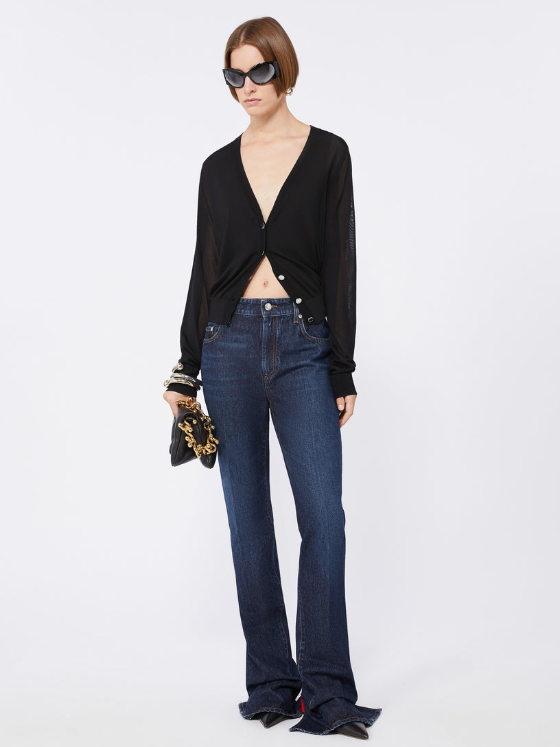 Wool and viscose cardigan