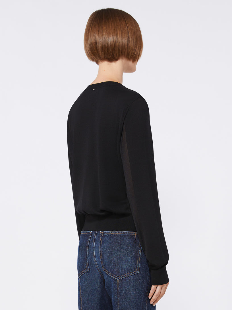 Wool and viscose cardigan