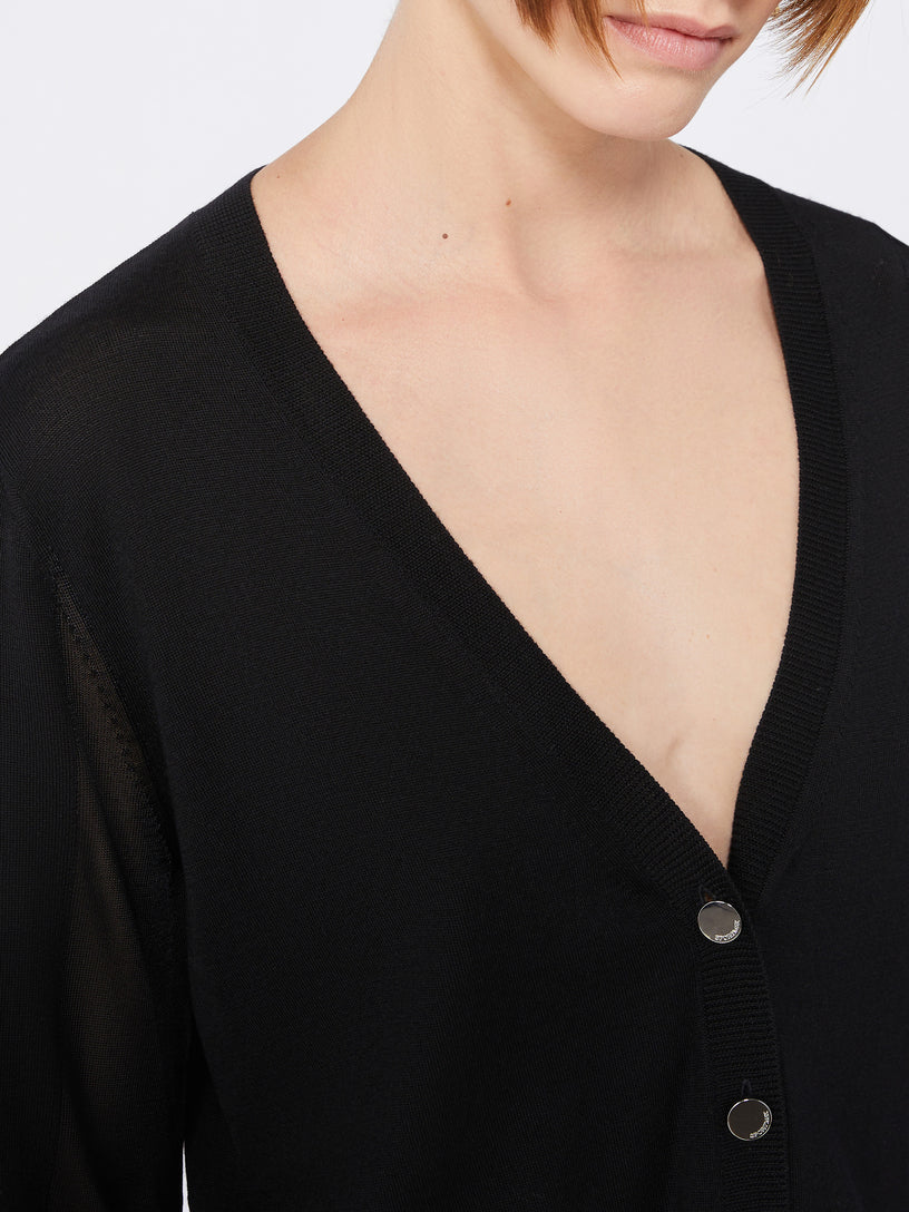 Wool and viscose cardigan