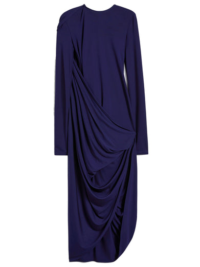 Asymmetrical dress with drape