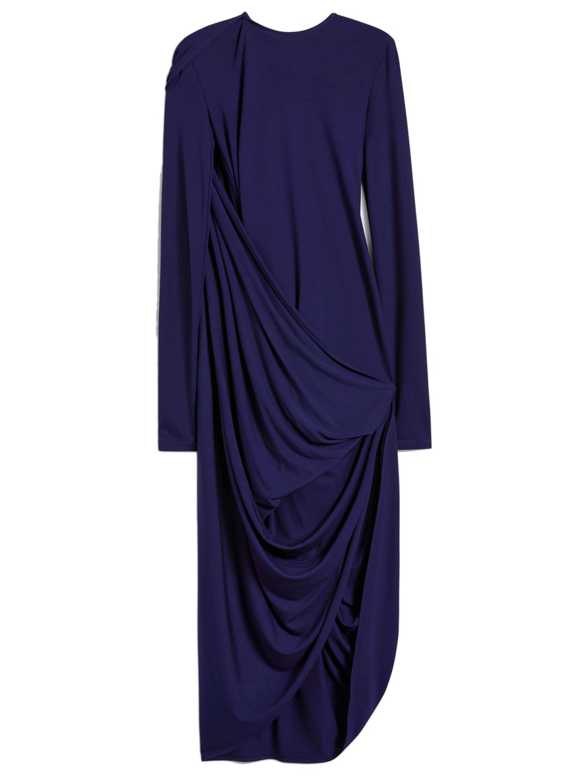 Asymmetrical dress with drape