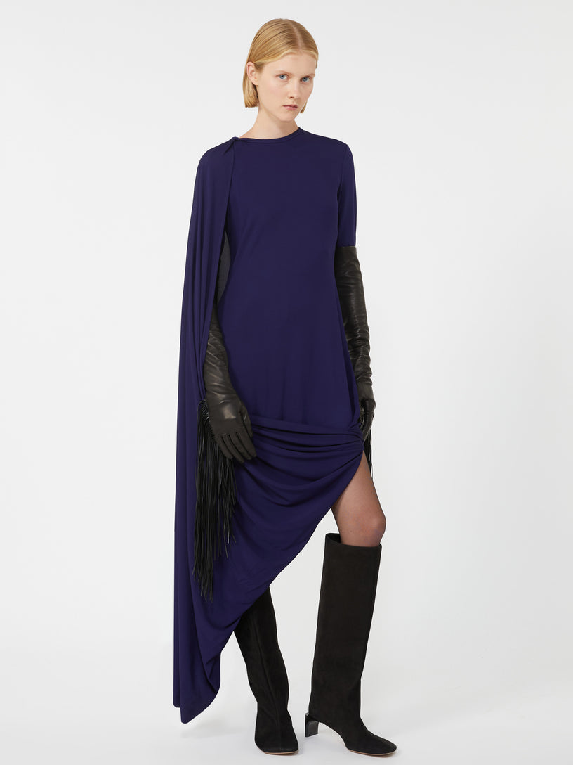 Asymmetrical dress with drape