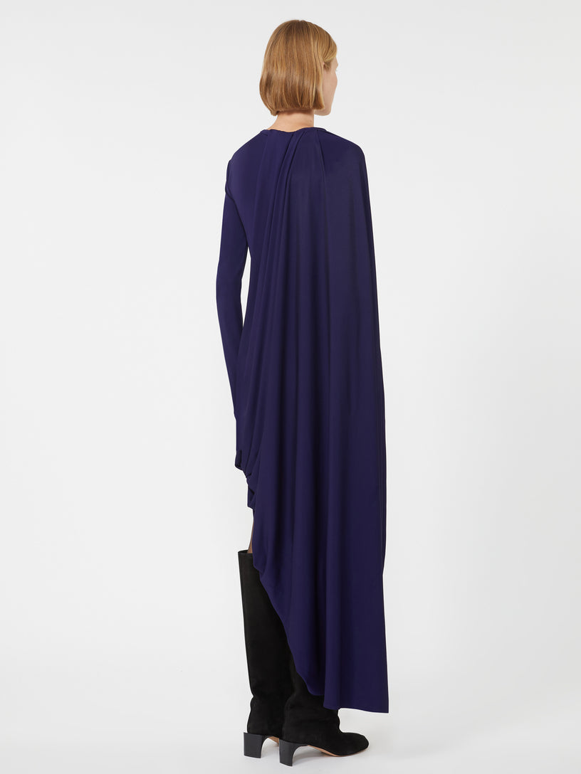 Asymmetrical dress with drape