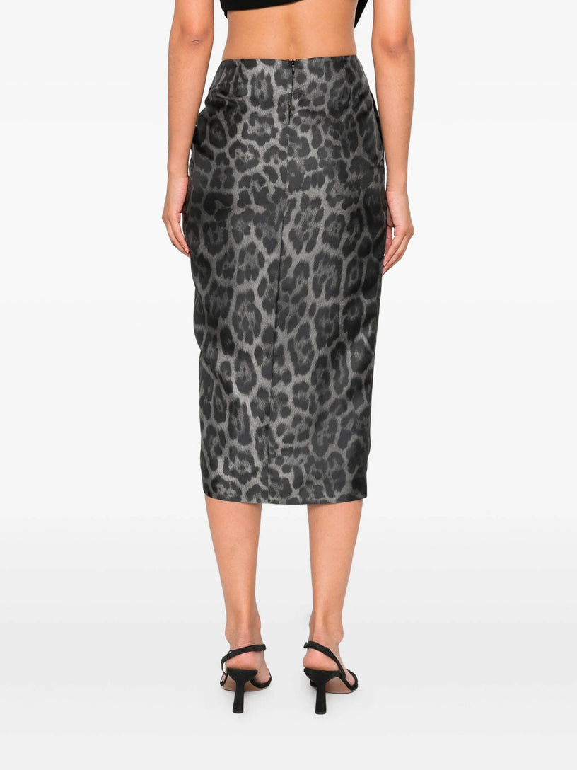 Knotted Asymmetric Midi Skirt