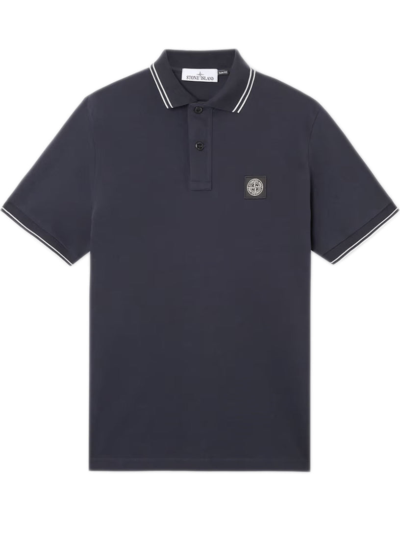 Slim fit polo shirt with Compass patch