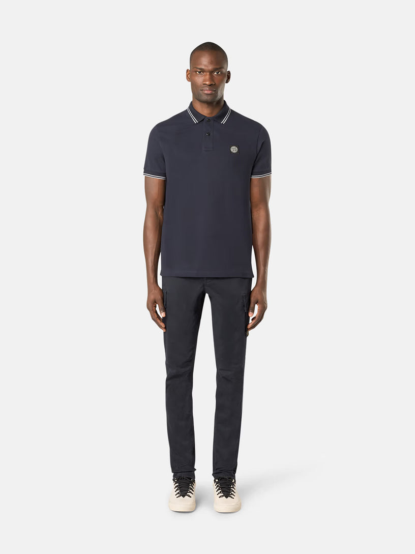 Slim fit polo shirt with Compass patch