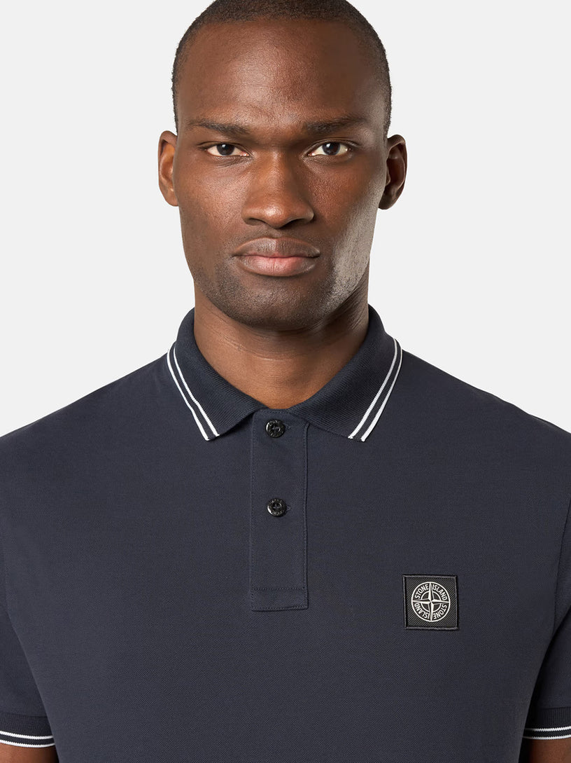 Slim fit polo shirt with Compass patch