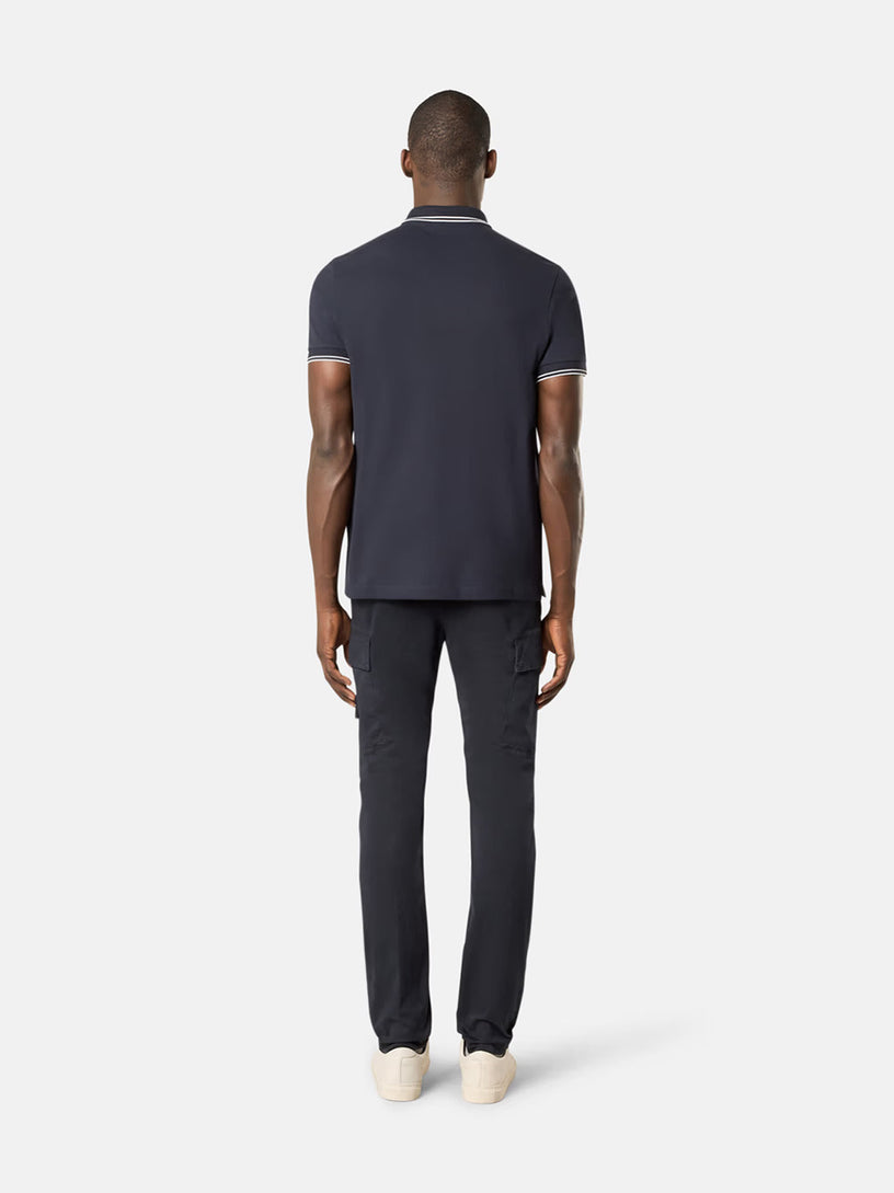 Slim fit polo shirt with Compass patch